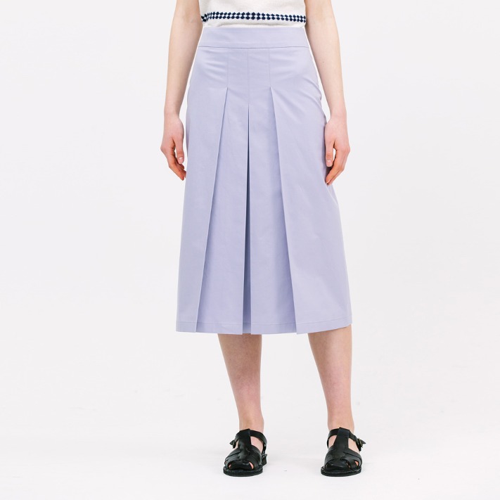 3-tuck A-line skirt_lavender